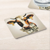 Cash Cow Rechteckiger Pappuntersetzer (angewinkelt)