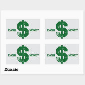 CASH GELD RECHTECKIGER AUFKLEBER (Blatt)