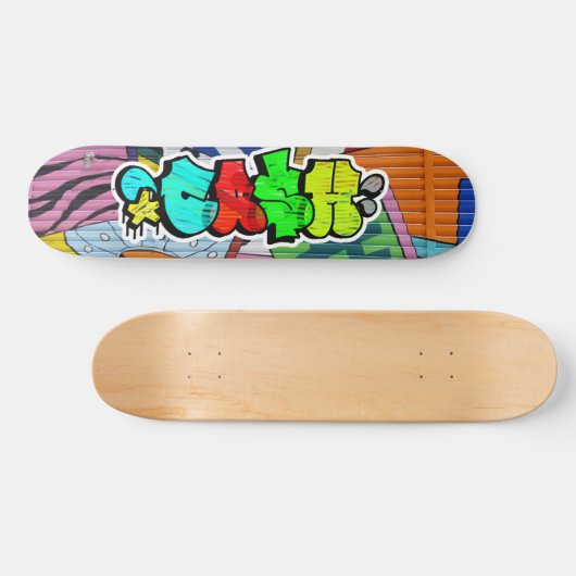 Cash Graffiti Custom Personalisierte Coole Skatebo Skateboard (Horizontal)