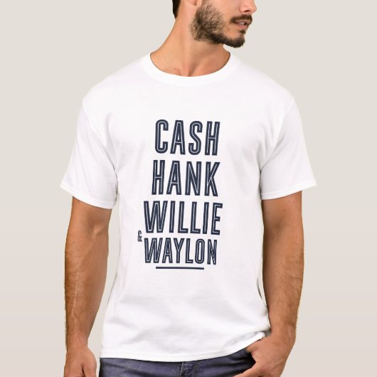 Cash Hank Willie und Waylon Country Side Music T-Shirt (Vorderseite)