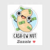 Cash-New Nut Nut Funny Cashew Nut Pun Aufkleber (Blatt)