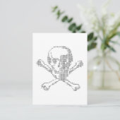Cash Skull aus Piratenflagge ascii art Postkarte (Stehend Vorderseite)