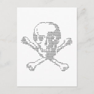 Cash Skull aus Piratenflagge ascii art Postkarte
