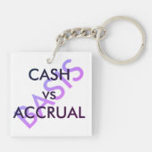 "CASH vs ACCRUAL" Schlüsselanhänger (Rückseite)