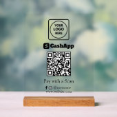CashApp QR-Code | Benutzerdefiniertes Scan-to-Pay- Acrylschild (Neutral)