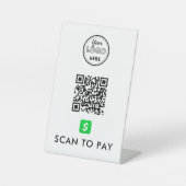 CashApp QR Code Scan zur Bezahlung moderner Logos  Sockelschild (Vorderseite)