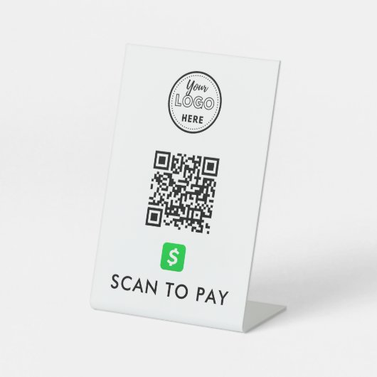CashApp QR Code Scan zur Bezahlung moderner Logos  Sockelschild (Vorderseite)
