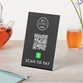 CashApp QR-Code scannen, um moderne Logo-Schwarz z Sockelschild