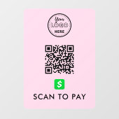 CashApp QR-Code scannen, um moderne Logos zu bezah Fensteraufkleber (Blatt)