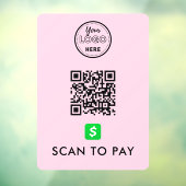 CashApp QR-Code scannen, um moderne Logos zu bezah Fensteraufkleber (Blatt 3)