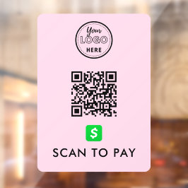 CashApp QR-Code scannen, um moderne Logos zu bezah Fensteraufkleber