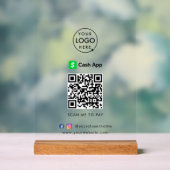 CashApp QR Zahlungscode Scan to Pay Business Acrylschild (Neutral)