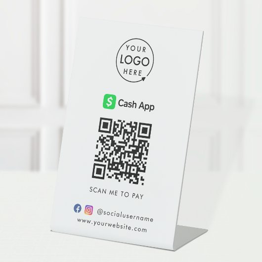 CashApp QR Zahlungscode Scan to Pay Business Sockelschild