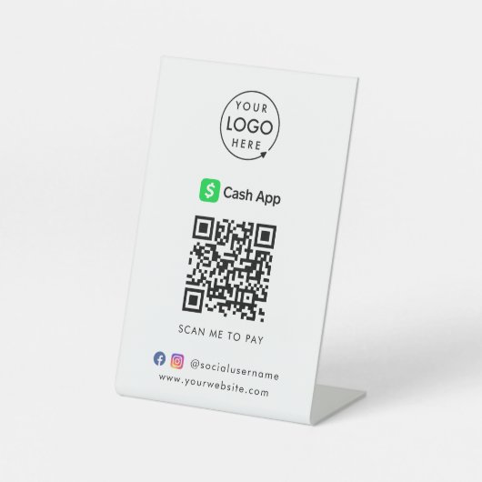 CashApp QR Zahlungscode Scan to Pay Business Sockelschild (Vorderseite)