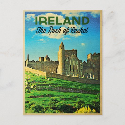 Cashel-Rock in Vintag Irland Postkarte (Vorderseite)