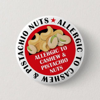 Cashew & Pistachio Nut Allergie Abzeichen Button