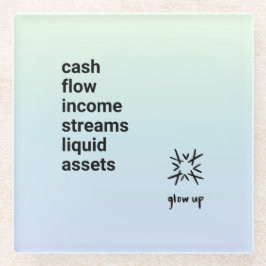 Cashflow-Erträge liquide Aktiva Glasuntersetzer