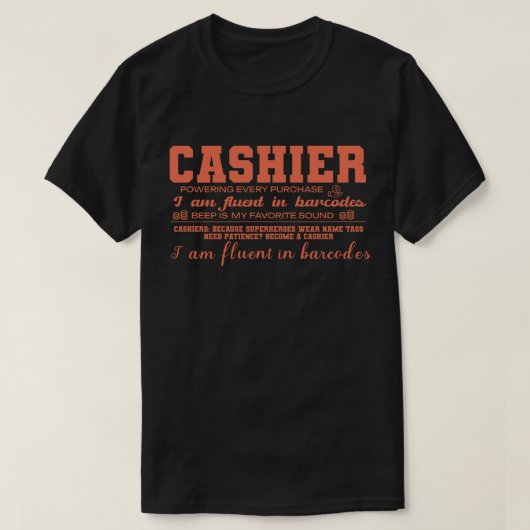 Cashier — Powering Every Purchase T-Shirt (Design vorne)