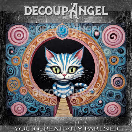 Cashire Cat #2 Decoupage Seidenpapier