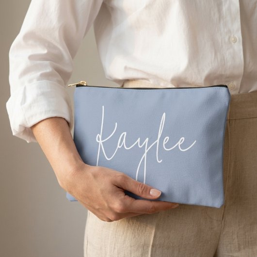 Cashmere Blue Personalized Bridal Party Pouch Gift Zubehörtasche