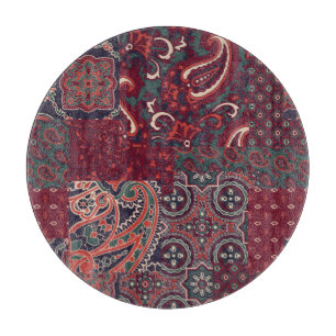 Cashmere Paisley Silk: Abstraktes Vintages Patchwo Schneidebrett