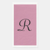 Cashmere Rose Rosa Mit Monogramm Minimalistische P Serviette (Vorderseite)