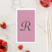 Cashmere Rose Rosa Mit Monogramm Minimalistische P Serviette (Beispiel)