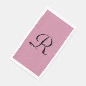 Cashmere Rose Rosa Mit Monogramm Minimalistische P Serviette (Ecke)