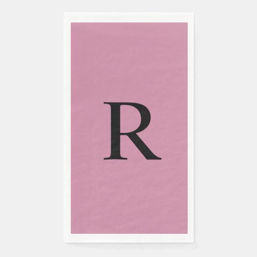 Cashmere Rose Rosa Mit Monogramm Papierhandtuch Serviette (Vorderseite)