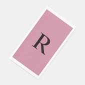 Cashmere Rose Rosa Mit Monogramm Papierhandtuch Serviette (Ecke)