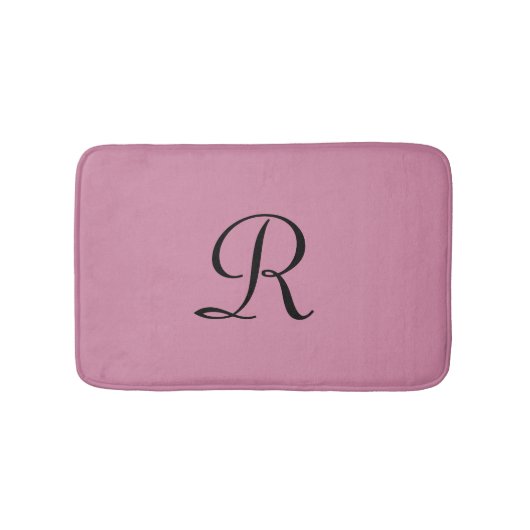 Cashmere Rose Rosa Monogramm Eleganpush Badematte (Vorderseite)