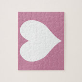 Cashmere Rose und weißes Niedliches Herz Puzzle (Vertikal)