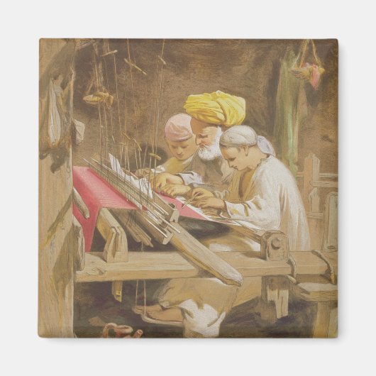 Cashmere Shawls: Weaving, 1863 (Chromolitho) Magnet (Vorne)