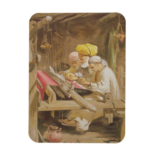 Cashmere Shawls: Weaving, 1863 (Chromolitho) Magnet (Vertikal)