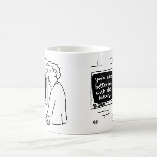 Cashpoint Machine sagt "Try the Lottery" Kaffeetasse (Mittel)