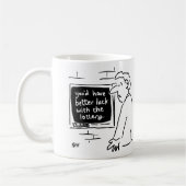 Cashpoint Machine sagt "Try the Lottery" Kaffeetasse (Links)