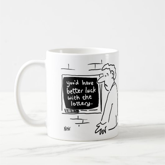 Cashpoint Machine sagt "Try the Lottery" Kaffeetasse (Links)