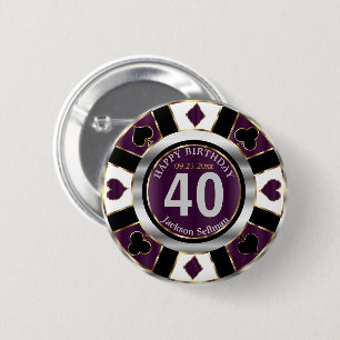 Casino 00. Geburtstagsparty - Plum Lila Button