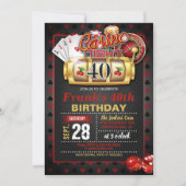 Casino 40. Geburtstag Einladung (Vorderseite)