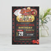 Casino 40. Geburtstag Einladung (Stehend Vorderseite)