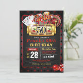 Casino 50. Geburtstag Einladung (Stehend Vorderseite)