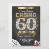 Casino 60 Gold Diamond Geburtstagsfeier Einladung (Vorderseite)