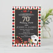 Casino 70. Geburtstag Einladung (Stehend Vorderseite)