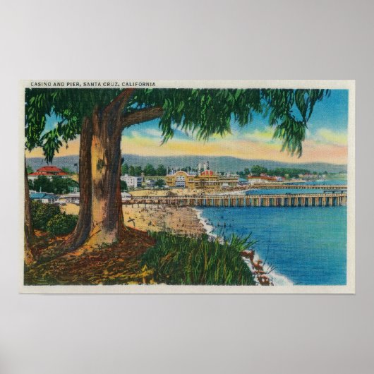 Casino and Pier, Santa CruzSanta Cruz, CA Poster (Vorne)