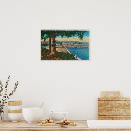 Casino and Pier, Santa CruzSanta Cruz, CA Poster (Küche)