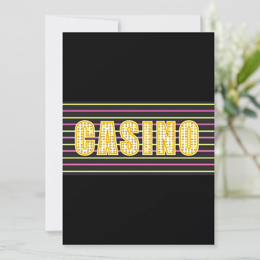 Casino Anmeldung mit Neon Polka Dot Letters Einladung