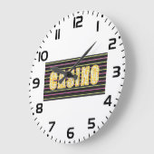 Casino Anmeldung mit Neon Polka Dot Letters Große Wanduhr (Winkel)