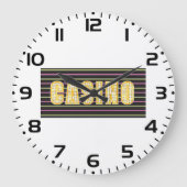 Casino Anmeldung mit Neon Polka Dot Letters Große Wanduhr (Vorderseite)