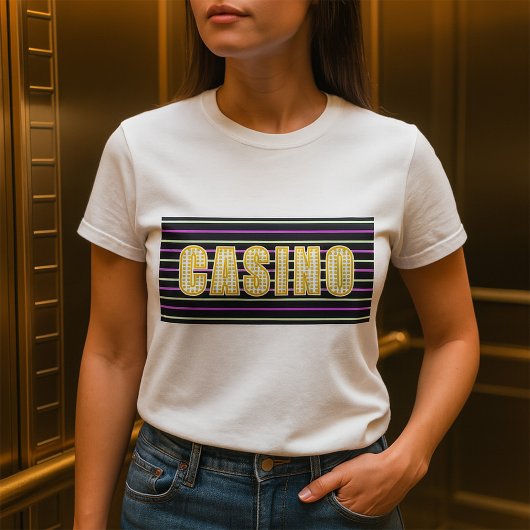 Casino Anmeldung mit Neon Polka Dot Letters T-Shirt