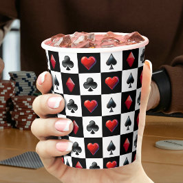 Casino Anzug Card Checkerboard Pappbecher